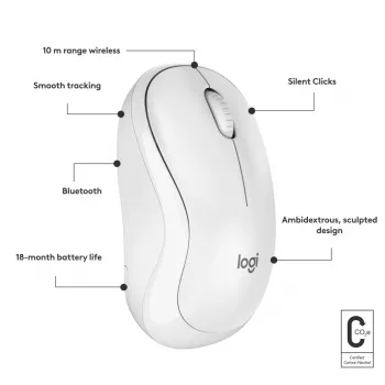 Logitech M240 Silent rato sem fios Bluetooth, branco