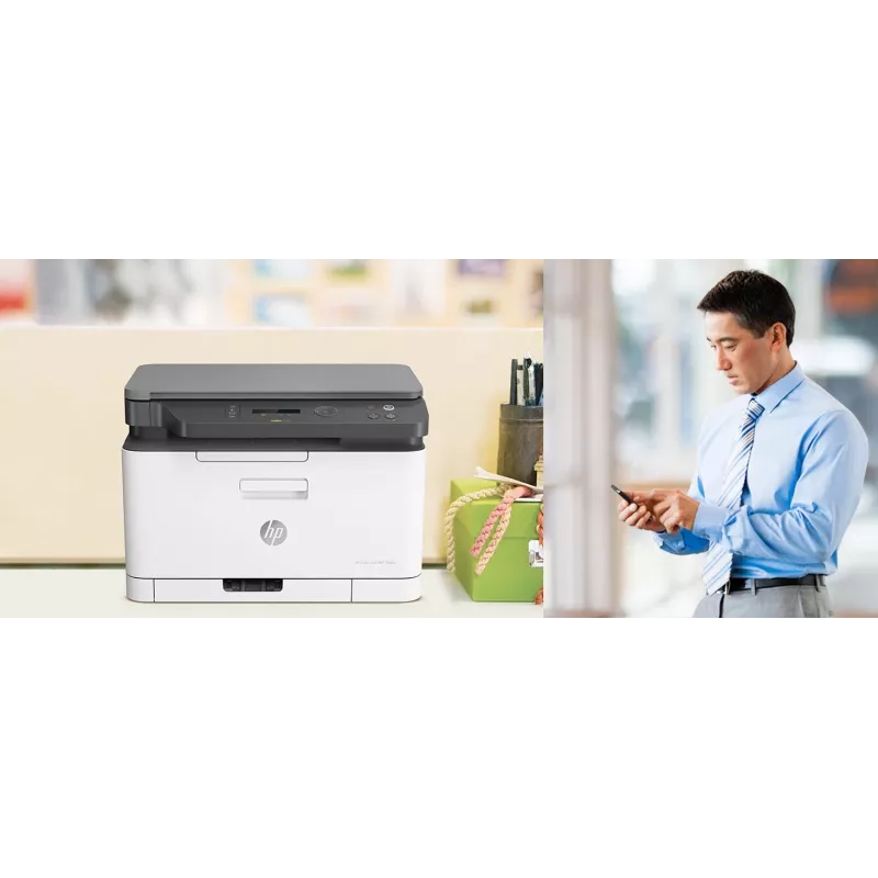 Impressora multifunções laser HP Color Laser MFP 178nw — impressão a cores, A4, 18 páginas/min (P/B), Wi‑Fi, Ethernet, digitalização duplex