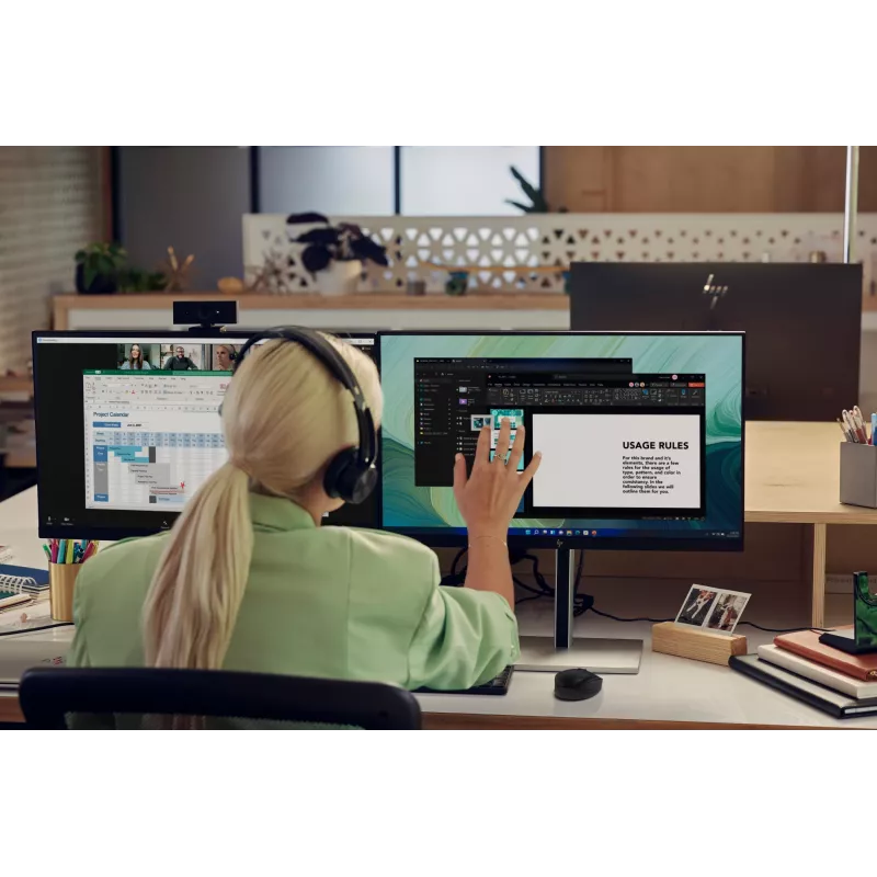 HP E24t G5 monitor tátil FHD, 60,5 cm (23,8 polegadas), 1920 x 1080 píxeis, Full HD, LCD, 5 ms, preto