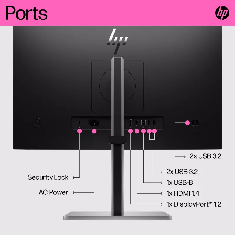 HP E24t G5 monitor tátil FHD, 60,5 cm (23,8 polegadas), 1920 x 1080 píxeis, Full HD, LCD, 5 ms, preto