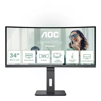 Monitor AOC CU34P3CV 86,4 cm (34 inch) 3440 x 1440 píxeis UltraWide Quad HD LED preto