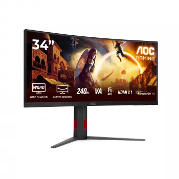Monitor AOC G4 CU34G4Z 86,4 cm (34 inch) 3440 x 1440 píxeis Wide Quad HD LED preto, vermelho