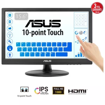 Monitor ASUS Touch VT169HE 39,6 cm (15,6 inch) 1920 x 1080 píxeis Full HD LED ecrã tátil montagem em mesa preto