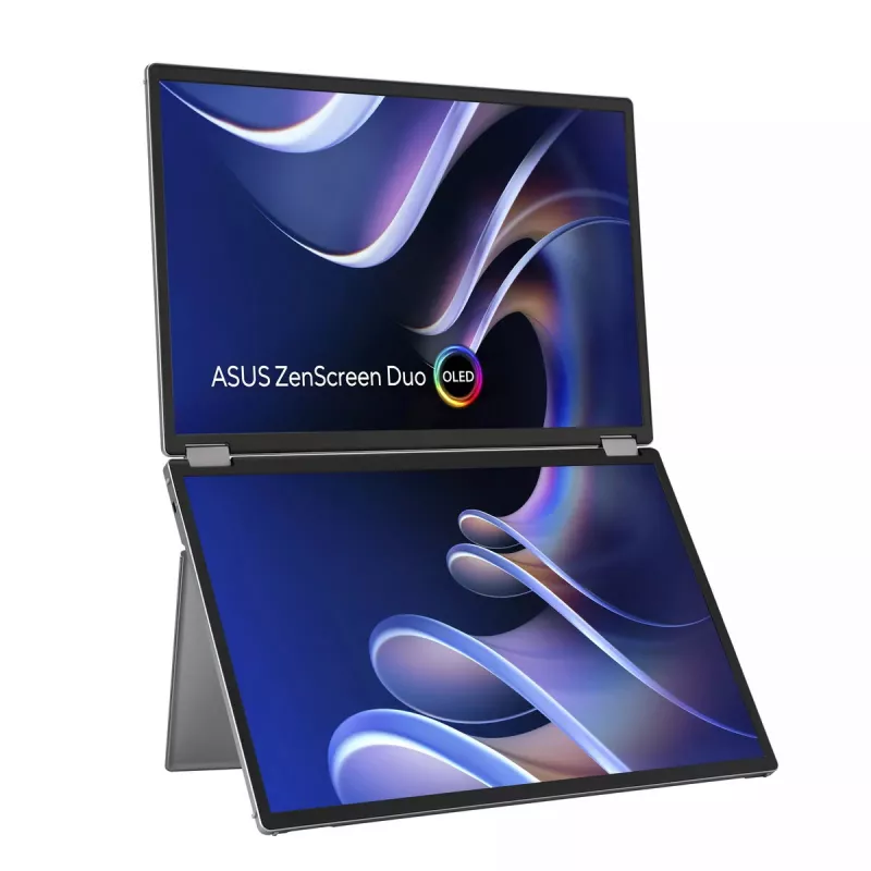 Monitor ASUS ZenScreen Duo OLED MQ149CD 35,6 cm (14 polegadas) 1920 x 1200 píxeis WUXGA prateado