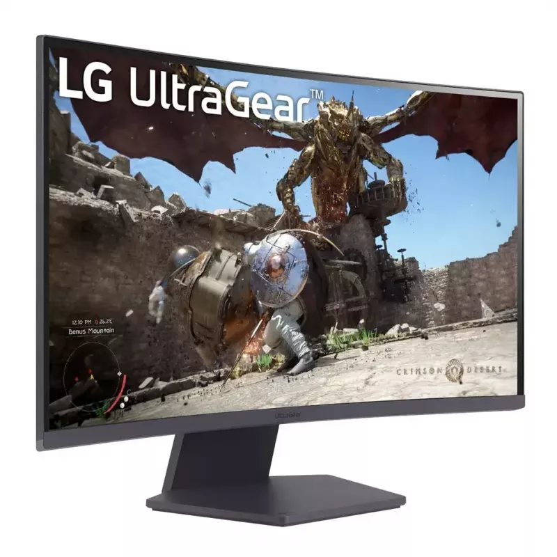 Monitor gaming curvo LG 27GS60QC-B 27 polegadas — 27 polegadas VA QHD 2560x1440, 180 Hz, 1 ms, HDR10, FreeSync, 1000R