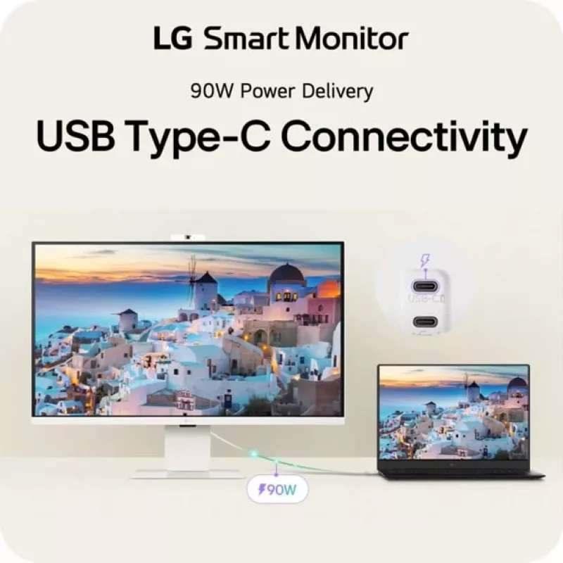 Monitor LG 32U850SA-W 80 cm (31,5 polegadas) 3840 x 2160 pixels 4K Ultra HD LED branco