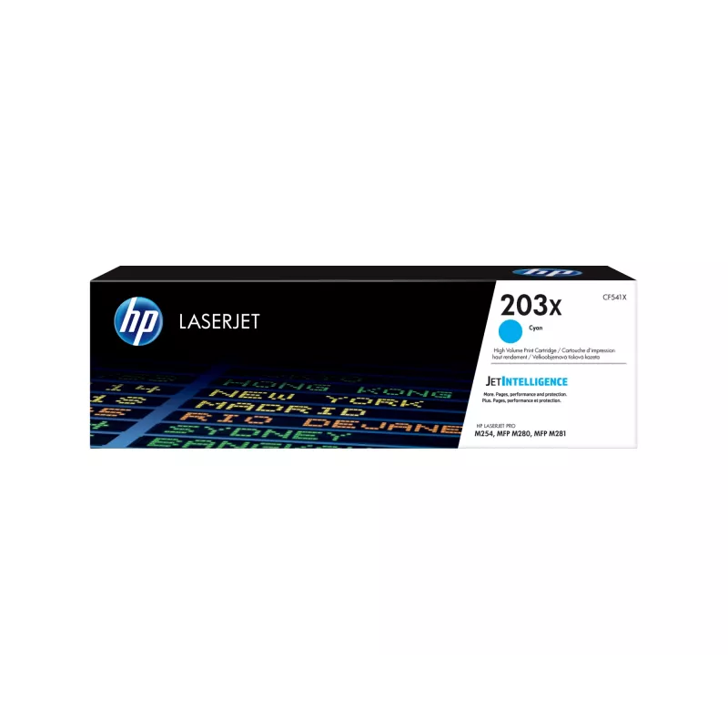Cartucho de toner original HP 203X alta capacidade ciano LaserJet