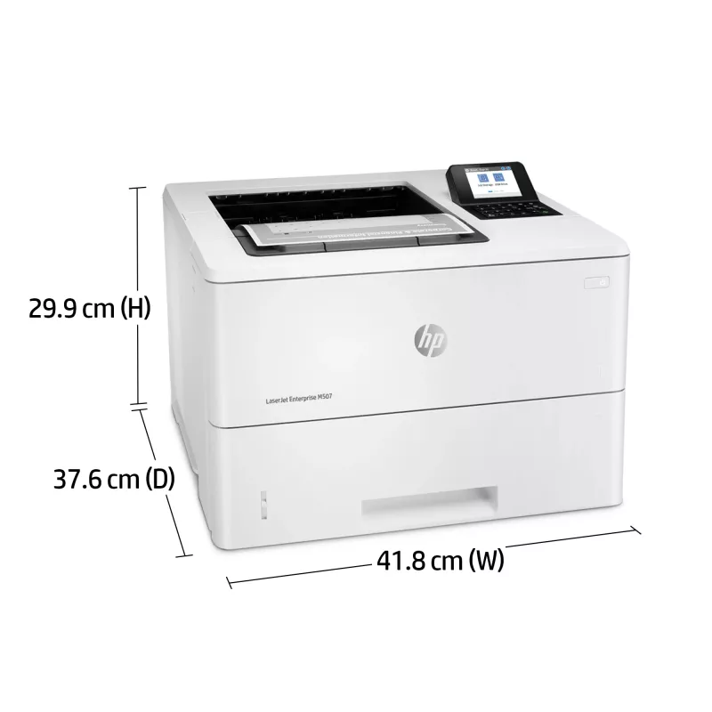 HP LaserJet Enterprise M507dn, Laser, 1200 x 1200 DPI, A4, 43 ppm, impressão frente e verso, com rede