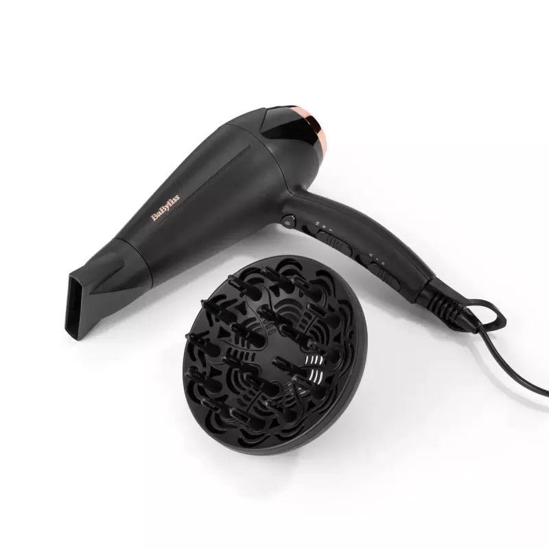 Secador de cabelo BABYLISS D570DE Turbo Shine 2200 W com difusor e concentrador