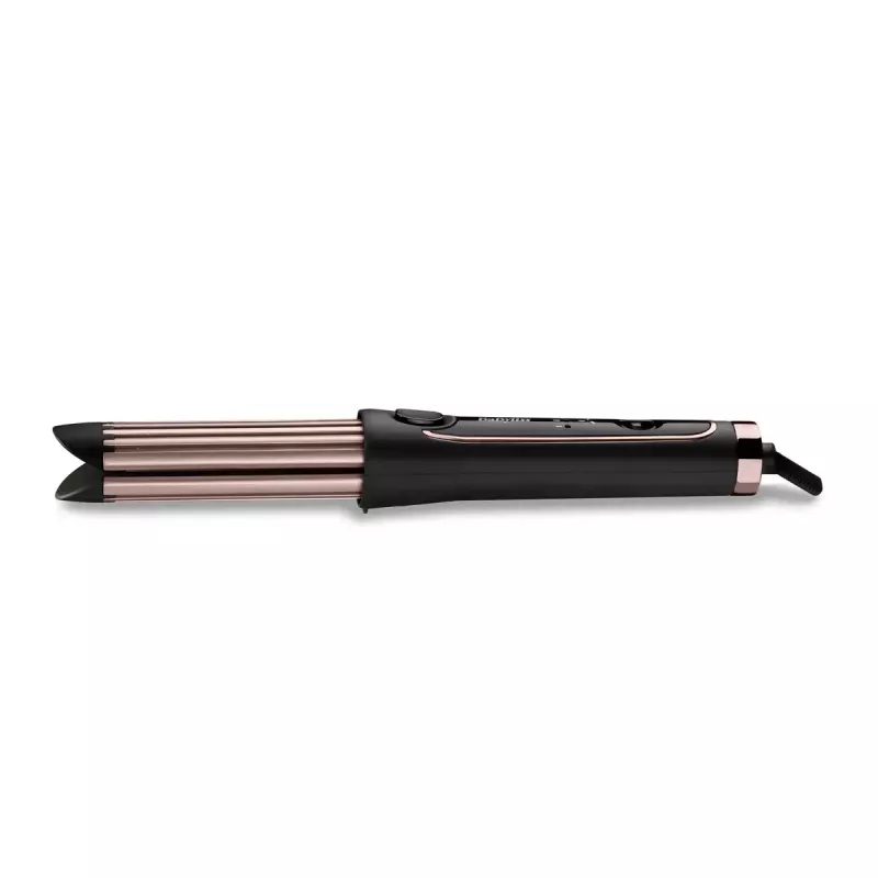 Ferro de caracóis BABYLISS Curl Styler Luxe C112E — cilindro cerâmico de 36 mm, 160–200°C, 32 W, ecrã LED