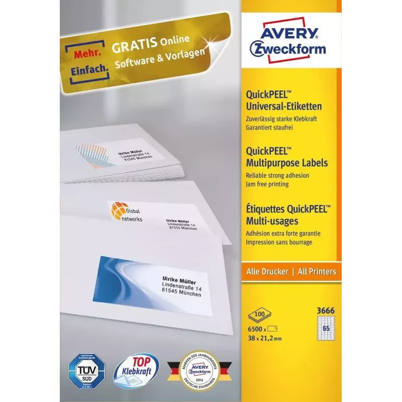 Etiquetas autoadesivas Avery 3666