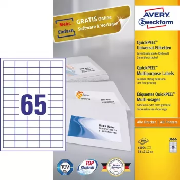 Etiquetas autoadesivas Avery 3666