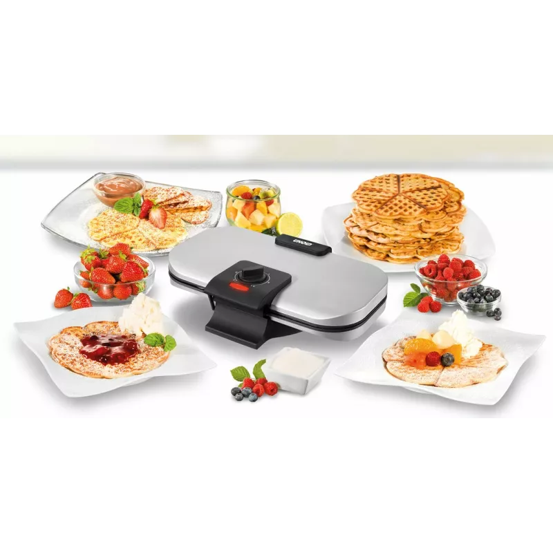 Máquina de waffles Unold 48241 2 waffles 1300 W preto, prateado