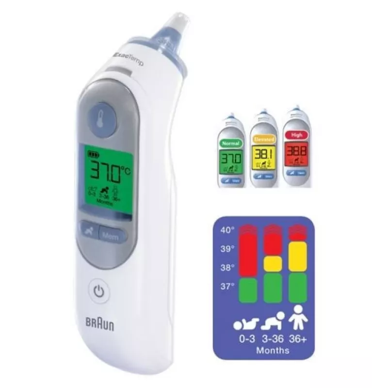Braun ThermoScan 7 medição à distância branco ouvido