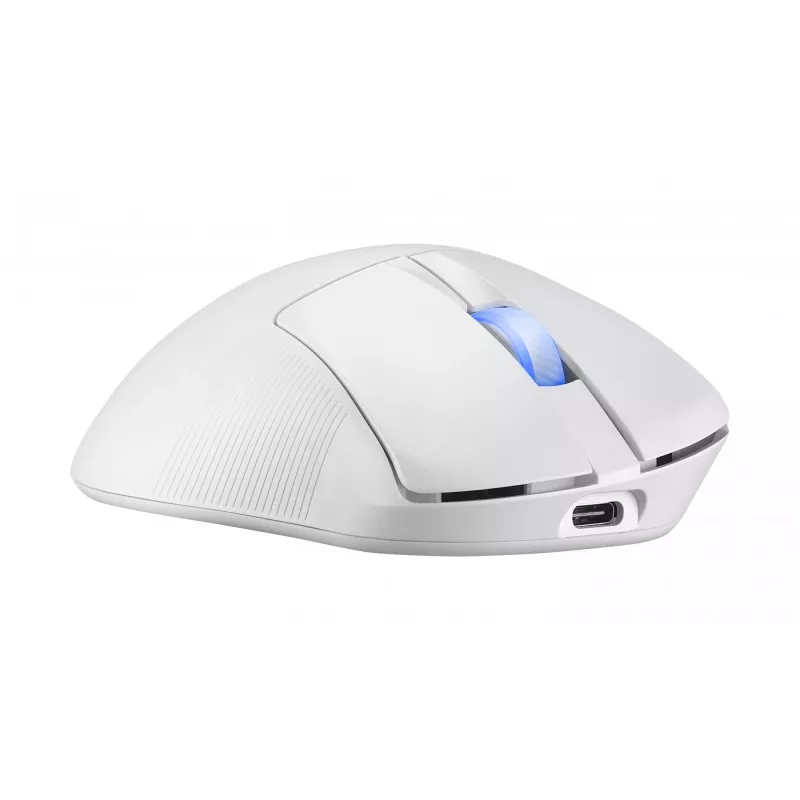 Rato gaming ASUS ROG Keris II Ace Wireless AimPoint White para destro RF Wireless + Bluetooth + USB Type-A Ótico 42000 DPI