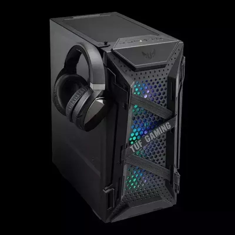 Caixa de PC ASUS TUF GAMING CASE GT301 — Torre Midi ATX, vidro temperado, 3 ventoinhas frontais de 120mm, 1 ventoinha traseira de 120mm, suporta ATX/Micro-ATX/Mini-ATX