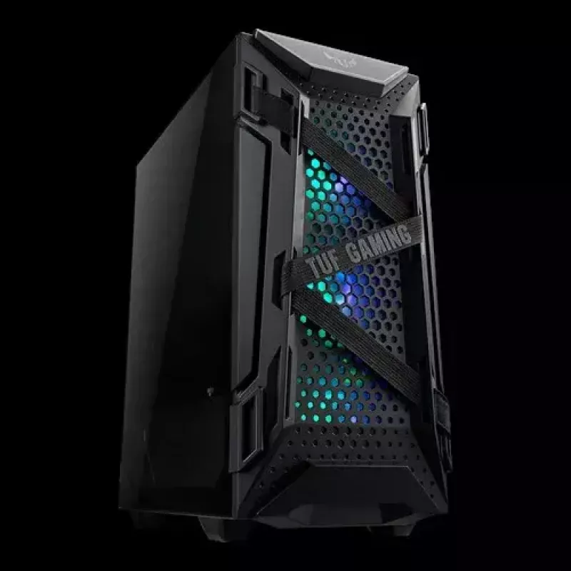 Caixa de PC ASUS TUF GAMING CASE GT301 — Torre Midi ATX, vidro temperado, 3 ventoinhas frontais de 120mm, 1 ventoinha traseira de 120mm, suporta ATX/Micro-ATX/Mini-ATX