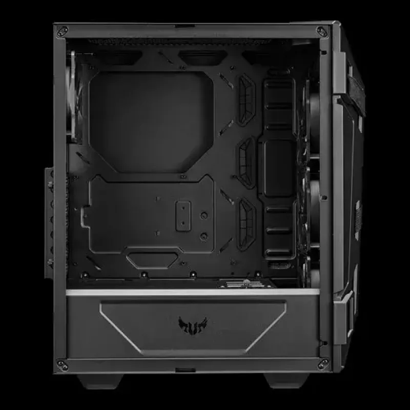 Caixa de PC ASUS TUF GAMING CASE GT301 — Torre Midi ATX, vidro temperado, 3 ventoinhas frontais de 120mm, 1 ventoinha traseira de 120mm, suporta ATX/Micro-ATX/Mini-ATX