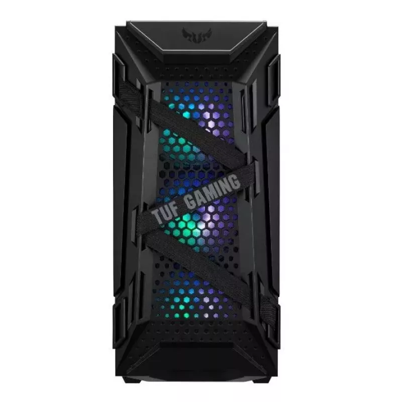 Caixa de PC ASUS TUF GAMING CASE GT301 — Torre Midi ATX, vidro temperado, 3 ventoinhas frontais de 120mm, 1 ventoinha traseira de 120mm, suporta ATX/Micro-ATX/Mini-ATX