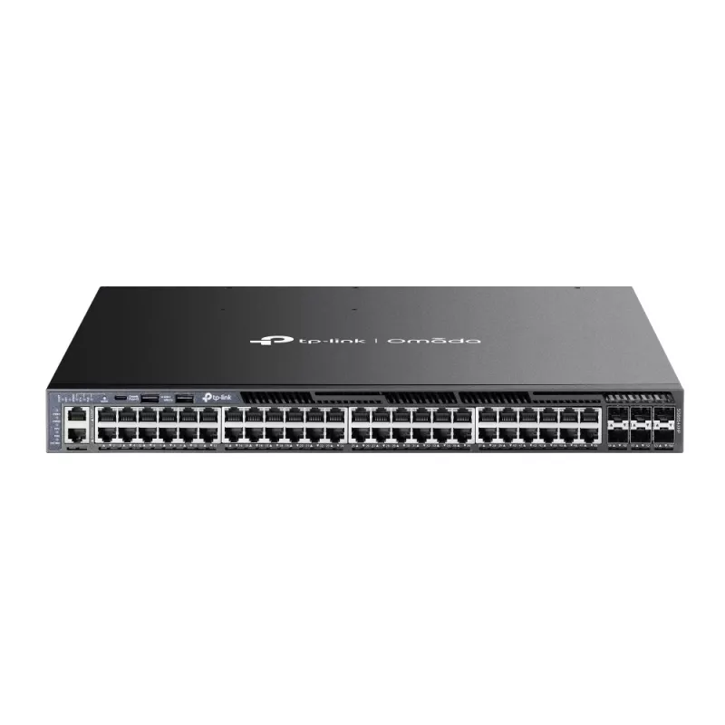 TP-Link Omada Switch PoE+ gerido L3 empilhável Gigabit de 48 portas com 6 slots 10G