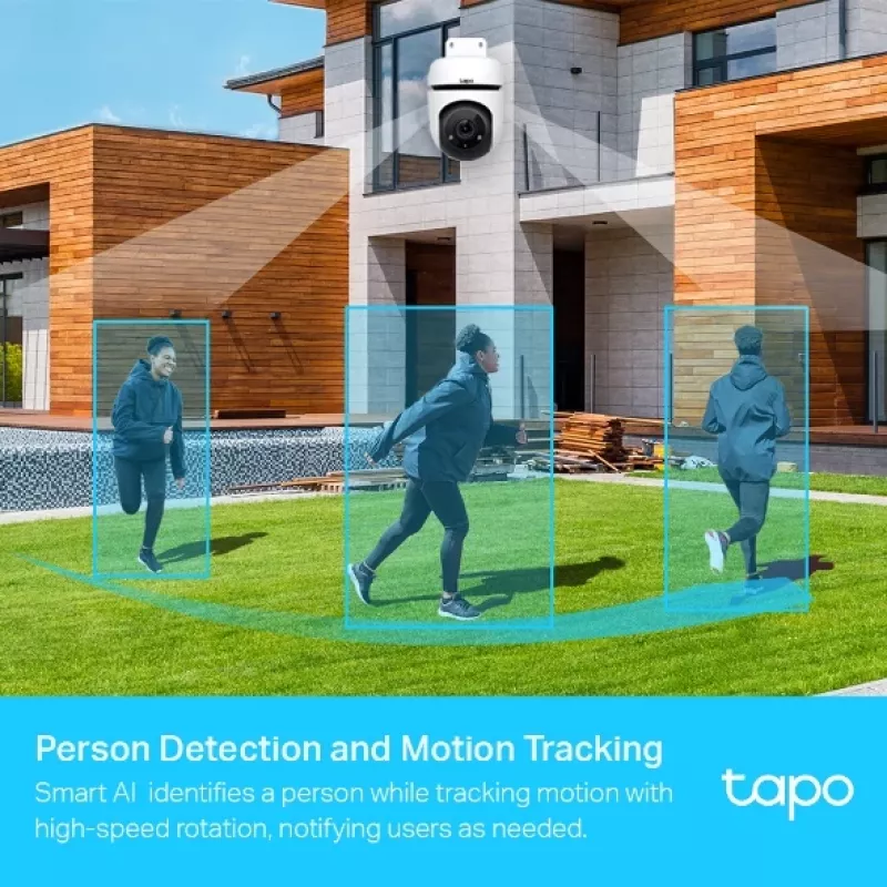 Câmara WiFi de segurança com rotação/inclinação TP-Link Tapo para exterior, Câmara de vigilância IP, Interior e exterior, Sem fios, Amazon Alexa e Google Assistant, Interno, CE, FCC, RoHS, RCM