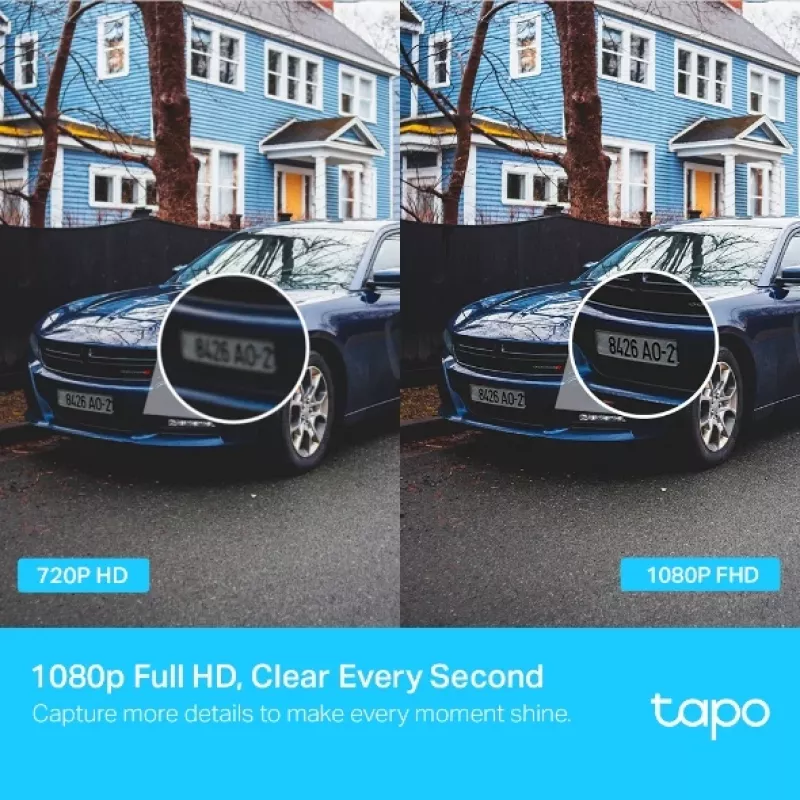Câmara WiFi de segurança com rotação/inclinação TP-Link Tapo para exterior, Câmara de vigilância IP, Interior e exterior, Sem fios, Amazon Alexa e Google Assistant, Interno, CE, FCC, RoHS, RCM