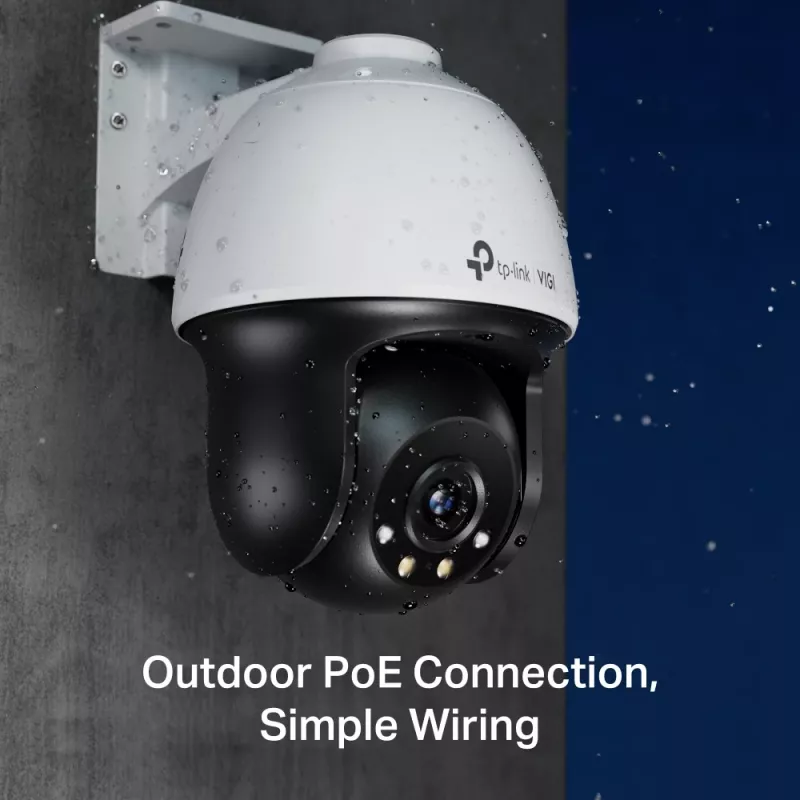 Câmara de rede TP-Link VIGI 4MP Exterior com cor total, rotação/inclinação e ligação de rede