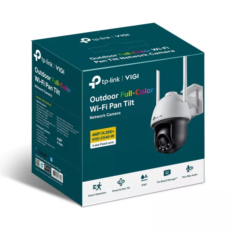 Câmara de rede TP-Link VIGI 4MP Exterior Full-Color Wi-Fi Pan Tilt