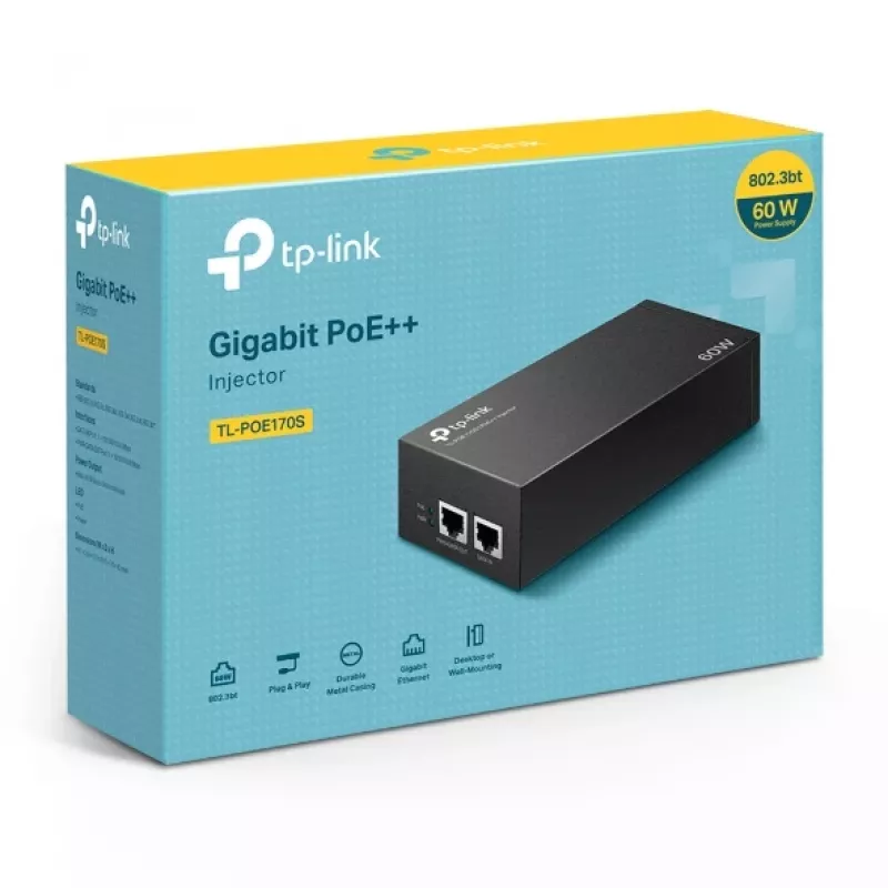 Adaptador PoE TP-Link TL-POE170S Gigabit Ethernet 60W
