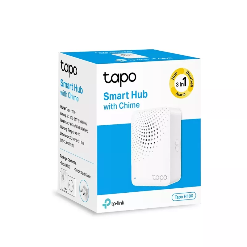 Hub IoT inteligente TP-Link Tapo com campainha, Branco, Hub IoT