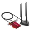 Adaptador PCIe TP-Link AXE5400 Wi-Fi 6E Bluetooth 5.2, Interno, Sem fios, PCI Express, WLAN / Bluetooth, 5400 Mbit/s, Preto, Vermelho