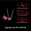 Adaptador PCIe TP-Link AXE5400 Wi-Fi 6E Bluetooth 5.2, Interno, Sem fios, PCI Express, WLAN / Bluetooth, 5400 Mbit/s, Preto, Vermelho