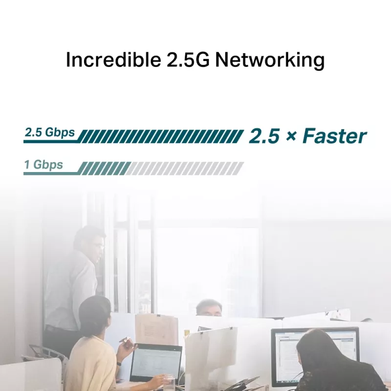 Adaptador de rede TP-Link 2.5 Gigabit PCIe, interno, com fios, PCI Express, Ethernet, 2500 Mbit/s, preto, cinzento