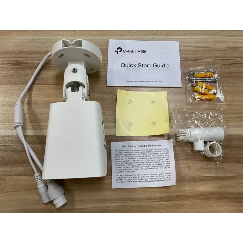 Câmara de rede bullet TP-Link VIGI 4MP exterior full-color, câmara de vigilância IP, exterior, com fios, teto/parede/poste, preto, branco, bullet