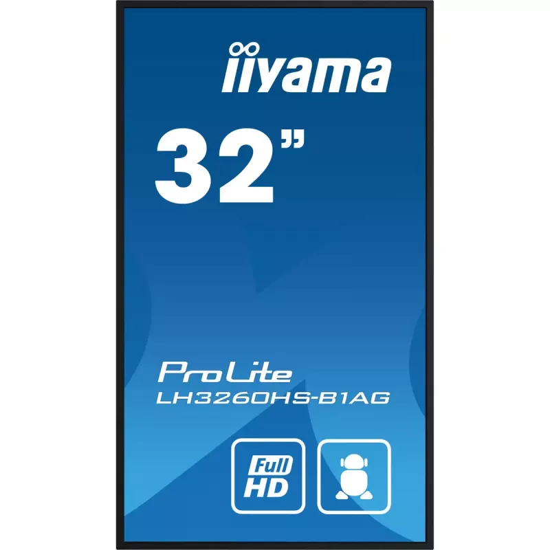 Ecrã de sinalização digital iiyama LH3260HS-B1AG A-board 80 cm (31,5 polegadas) LED Wi-Fi 500 cd/m² Full HD preto processador integrado Android 11 24/7