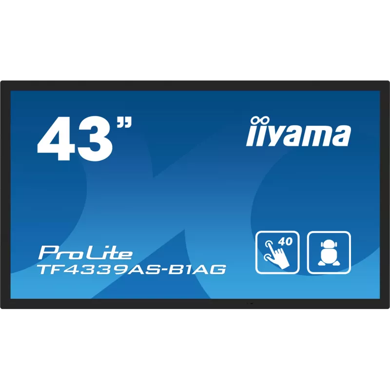 Monitor de computador iiyama TF4339AS-B1AG 108 cm (42,5 polegadas) 3840 x 2160 píxeis 4K Ultra HD LED ecrã tátil preto