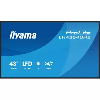 Ecrã plano de sinalização digital iiyama LH4364UHS-B1AG 43 polegadas LED 4K Ultra HD