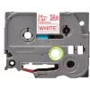Fita de laminagem Brother TZe252 24mm vermelho sobre branco