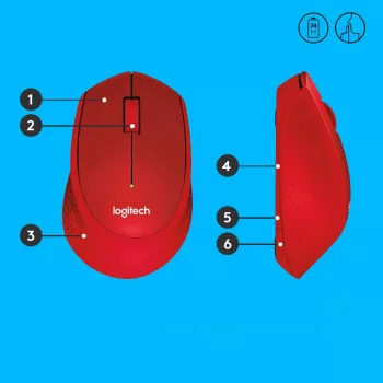 LOGITECH M330 Silent Plus vermelho