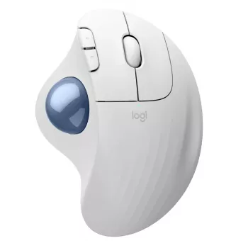 Logitech Ergo Series ERGO M575S - Trackball - ergonómico - ótico - 5 botões - sem fios - Bluetooth, 2,4 GHz - recetor USB Logitech Logi Bolt - Off White (910-007030)