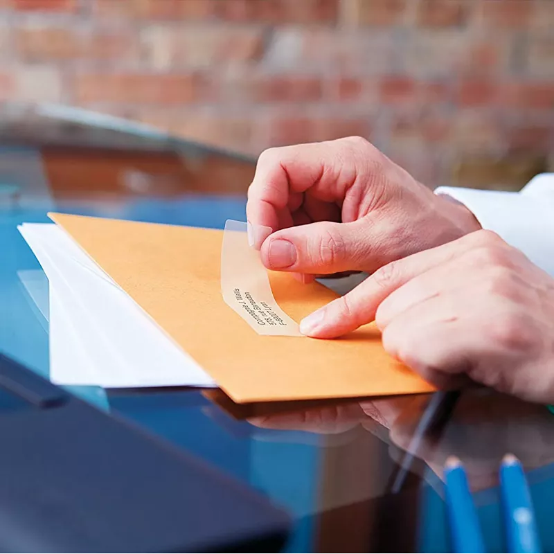Etiquetas de endereço grandes DYMO Authentic LabelWriter | 36 mm x 89 mm | impressão preta sobre etiquetas transparentes | 2 rolos de 130 (260 etiquetas Easy-Peel) | autoadesivas | para impressoras de etiquetas LabelWriter