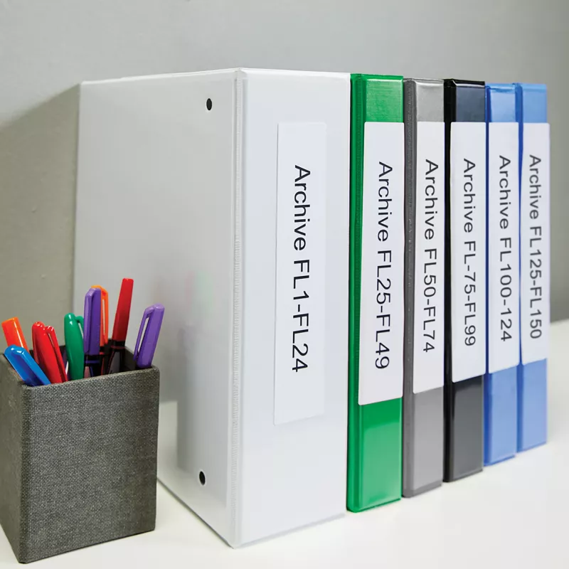 Etiquetas para dossiês DYMO Authentic LabelWriter | 59 mm x 190 mm | autoadesivas | rolo de 110 etiquetas Easy-Peel | para impressoras de etiquetas LabelWriter | fabricadas na Europa