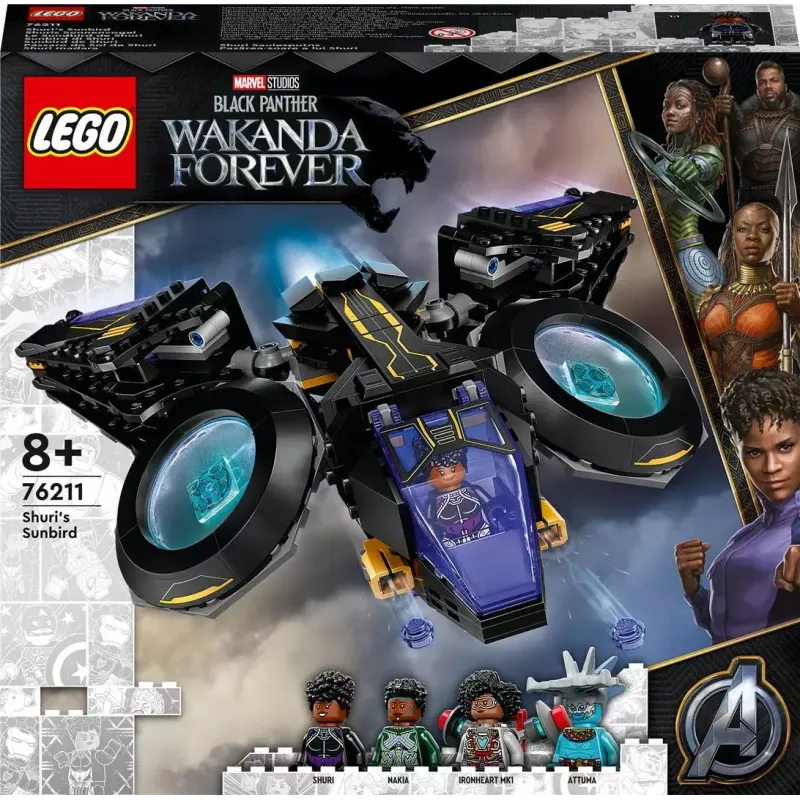 LEGO Marvel Conjunto 76211 Nave de Shuri — conjunto de jogo de construção com minifiguras