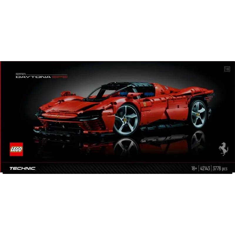 LEGO Technic Conjunto Ferrari Daytona SP3 à escala 1:8, 3 778 peças, vermelho, 6,99 kg