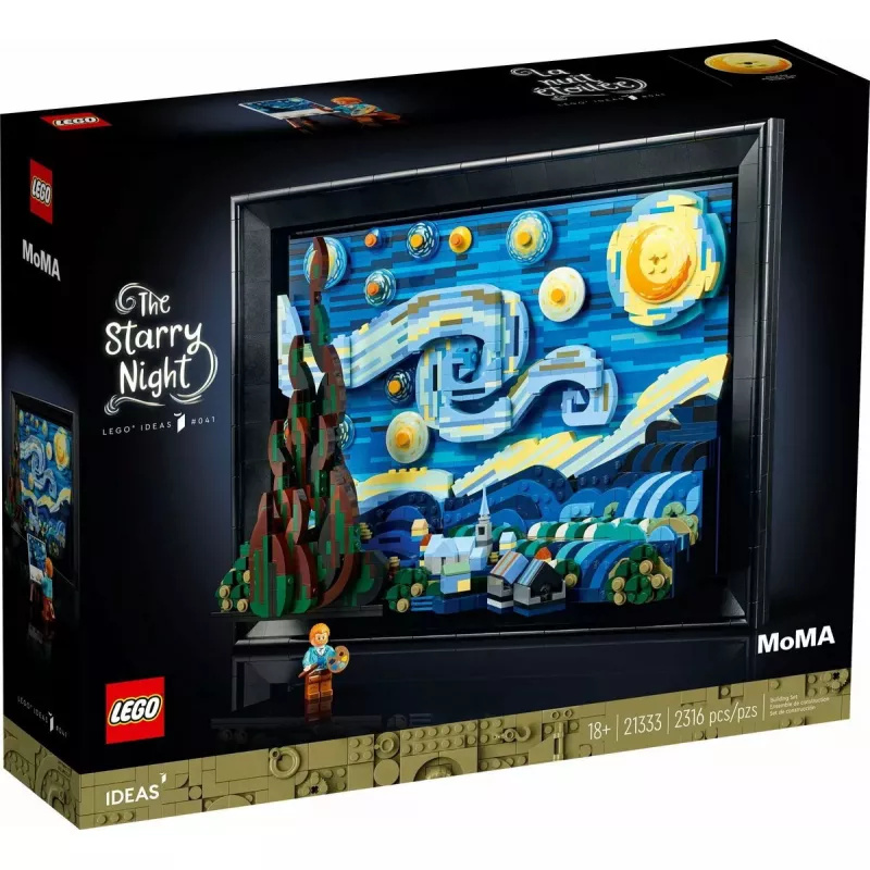 LEGO Vincent van Gogh Noite Estrelada Conjunto de construção 3D, Ideas 21333, 2.316 peças, 18+