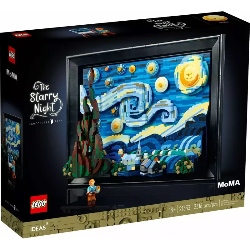 LEGO Vincent van Gogh Noite Estrelada Conjunto de construção 3D, Ideas 21333, 2.316 peças, 18+