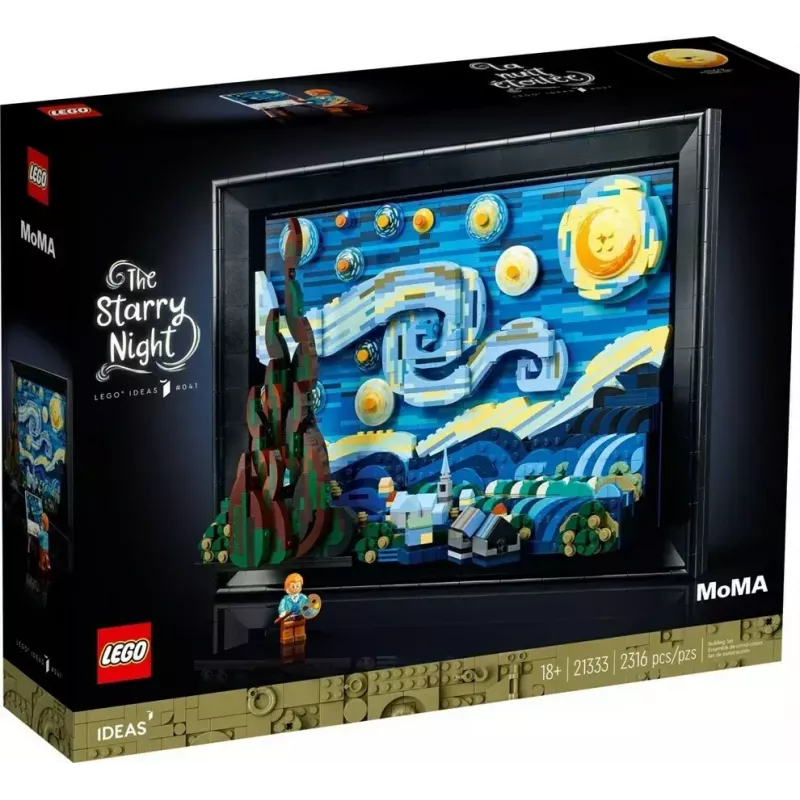 LEGO Vincent van Gogh Noite Estrelada Conjunto de construção 3D, Ideas 21333, 2.316 peças, 18+