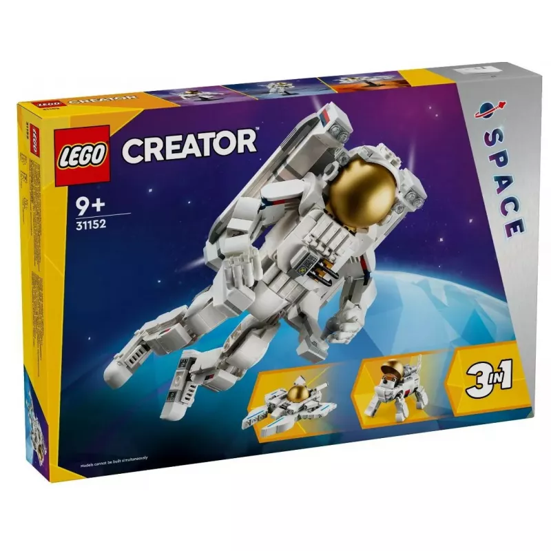 Brinquedo de construção LEGO Creator Conjunto 3-em-1 31152 Astronauta no espaço, 647 peças, idade 9+, altura 270 mm