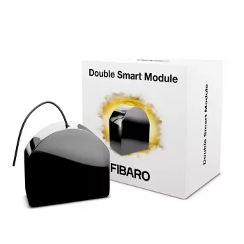 Módulo de relé de 2 canais para encastrar Fibaro FGS-224 Z-Wave Plus, 100–240V AC, 50/60Hz, máx. 9,5A, preto
