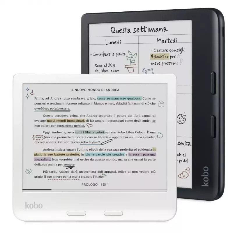 E-reader Kobo Libra Colour 7 polegadas E Ink Kaleido, 32 GB, 1264×1680, Wi-Fi, Bluetooth, à prova de água, USB-C